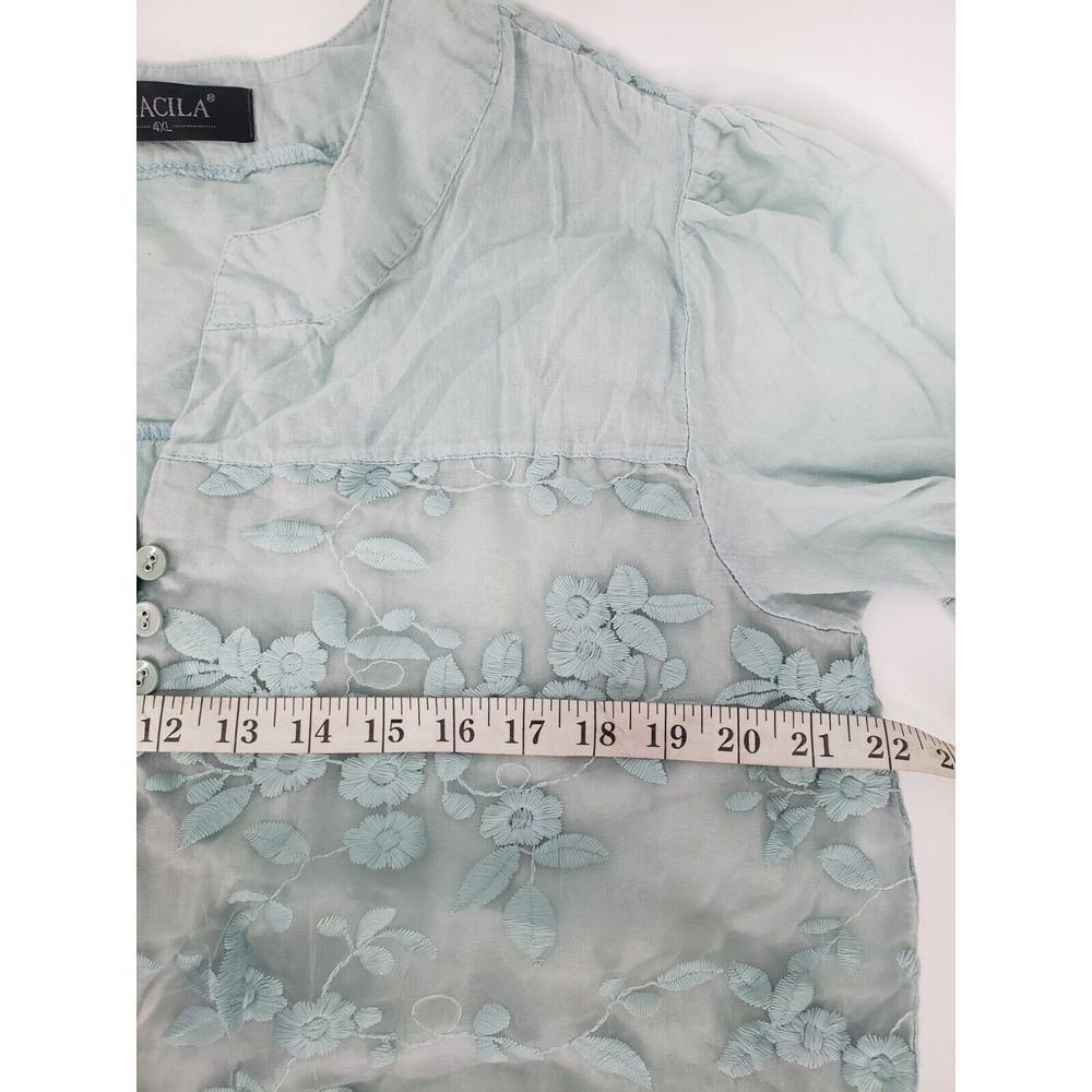 Gracila Delicate Embroidered Lace Mesh Cottagecore Floral European‎ Sty Size 4XL - Picture 6 of 8
